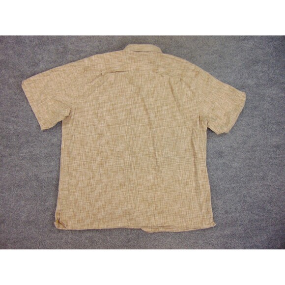 Territory Ahead Shirt Mens XL Brown White Chambray Short Sleeve Linen - Picture 3 of 8